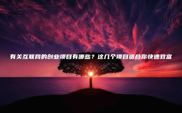 有关互联网的创业项目有哪些？这几个项目适合你快速致富