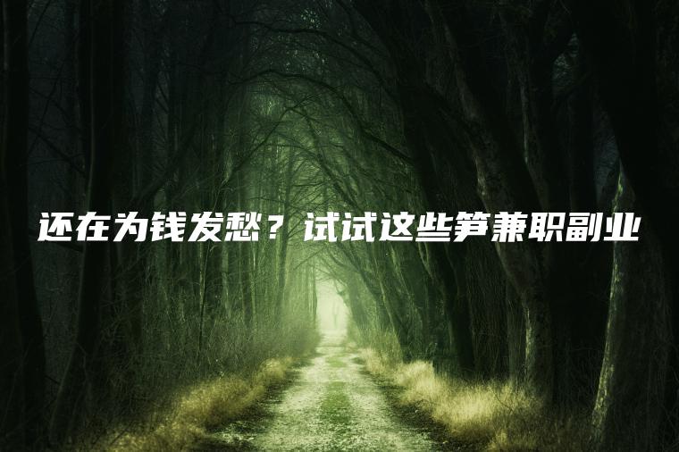 还在为钱发愁？试试这些笋兼职副业